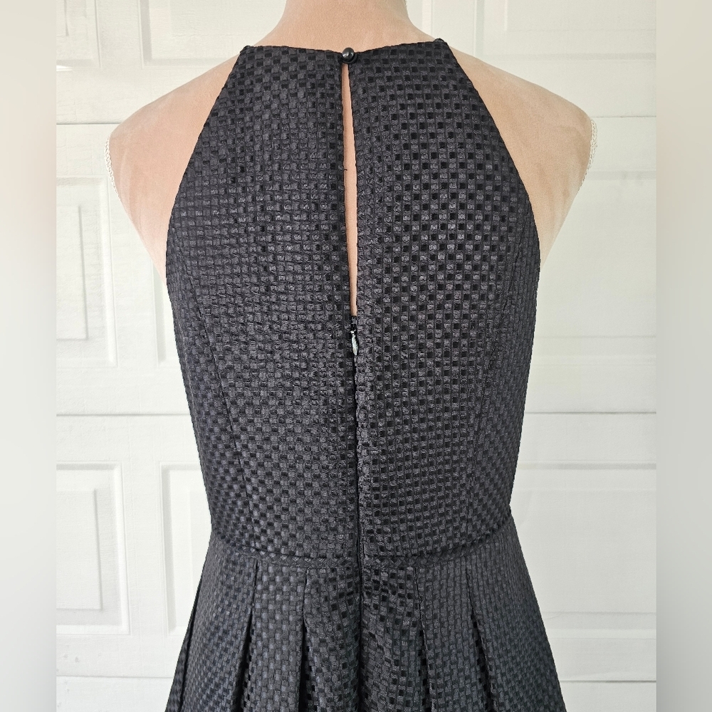 Aidan Mattox Black Textured High Low Cocktail Dress Party Evening Size 6 - Picture 6 of 14
